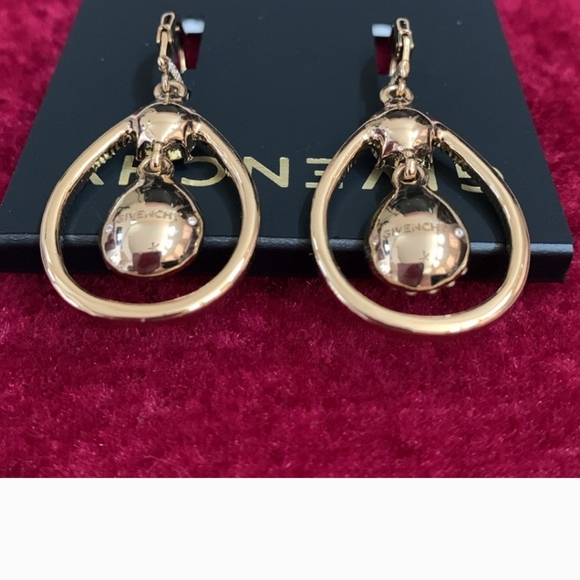 Givenchy Pavé & Pear-Shape Crystal Orbital Drop Earrings NWT - Picture 4 of 6